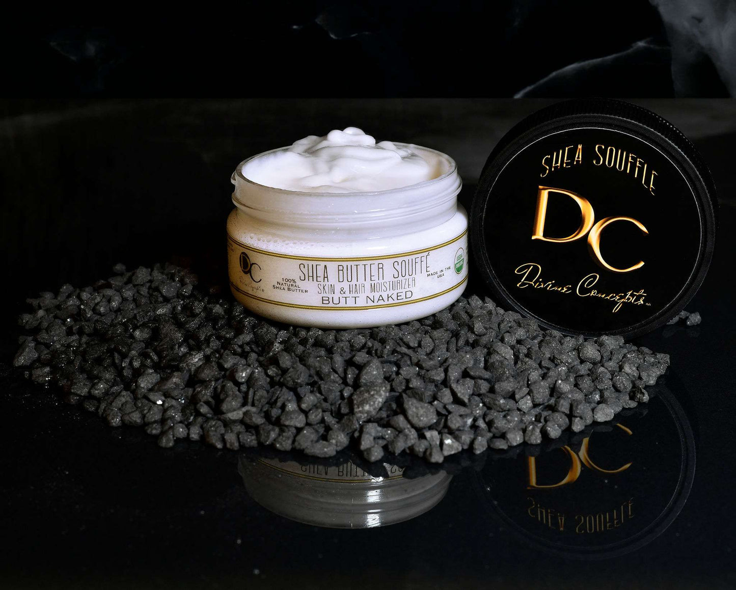 DC Shea Butter Soufflé Butt Naked scent organic whipped skin and hair moisturizer by DC Divine Concepts