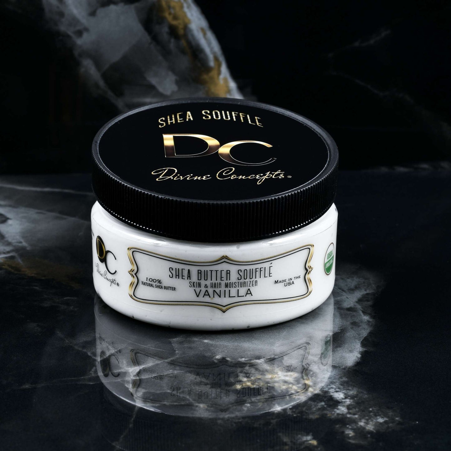 DC Shea Butter Soufflé Vanilla organic whipped skin and hair moisturizer by DC Divine Concepts