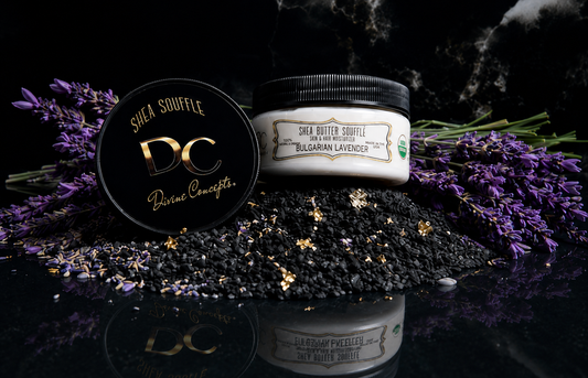 DC Shea Butter Soufflé Enriched with Bulgarian Lavender organic whipped skin and hair moisturizer by DC Divine Concepts