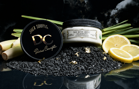DC Shea Butter Soufflé Lemongrass organic whipped skin and hair moisturizer by DC Divine Concepts